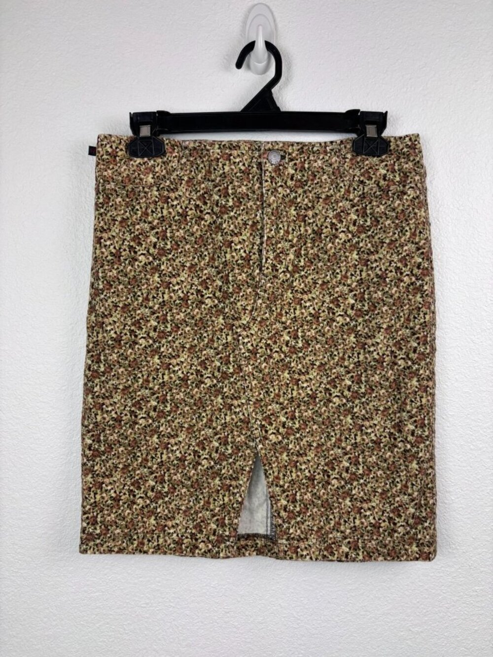 Vintage Ralph Lauren 4 brown floral corduroy pencil mini‎ skirt cottagecore Y2K